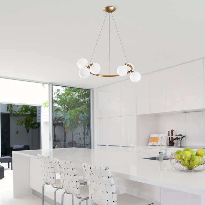 Opviq Luminar - 14146 Lámpara de Araña Dorada con Altura Ajustable Opviq Luminar - 14146 Lámpara de Araña Dorada con Altura Ajustable